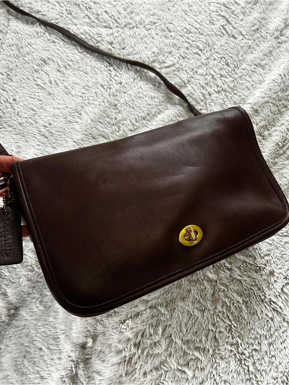 Coach 1980s Rare Convertible Clutch Burgundy Leather Gold Hardware